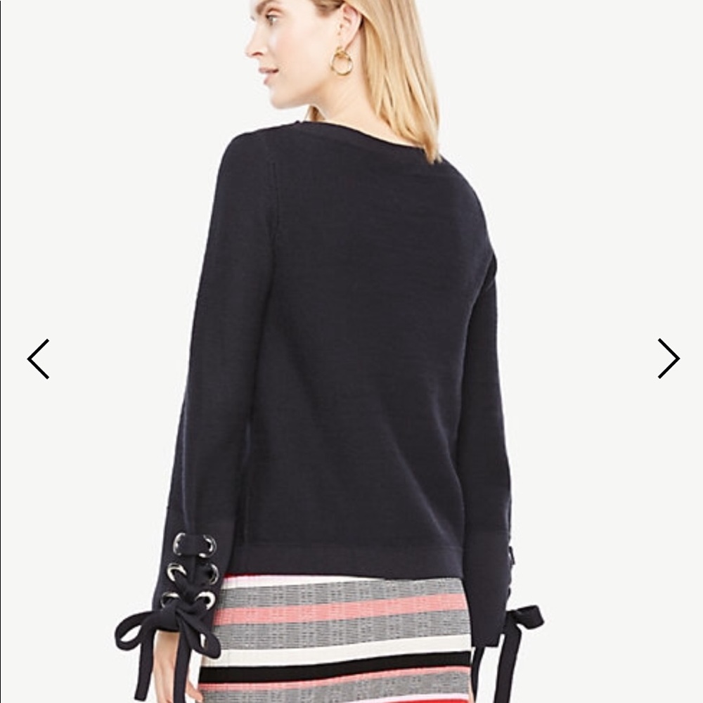 Ann Taylor Tie Sleeve Sweater - Picture 2 of 5